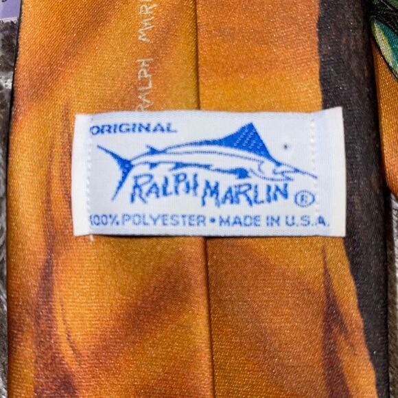 Ralph Marlin 1988 Vintage Crocodile Anima Art Neck Tie USA - Picture 8 of 9
